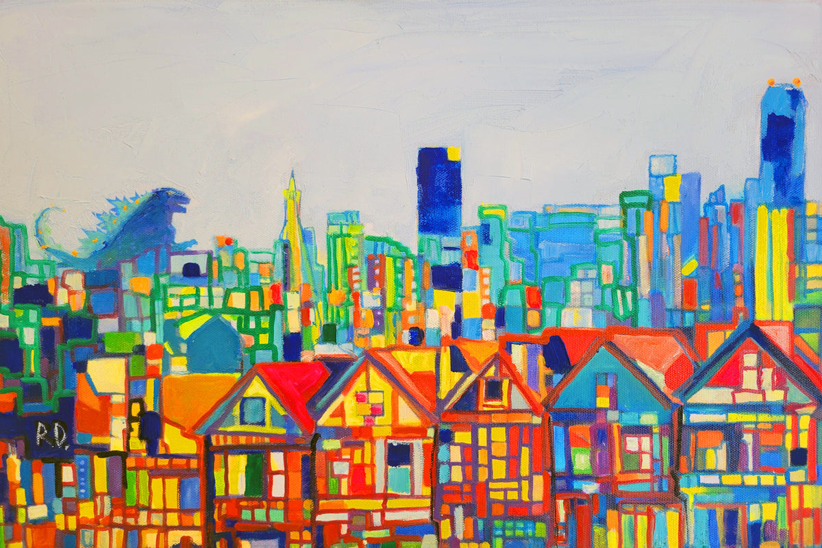 Everybody Loves San Francisco – Zilla Visits the City By the Bay | Signed Art Print by RD Riccoboni