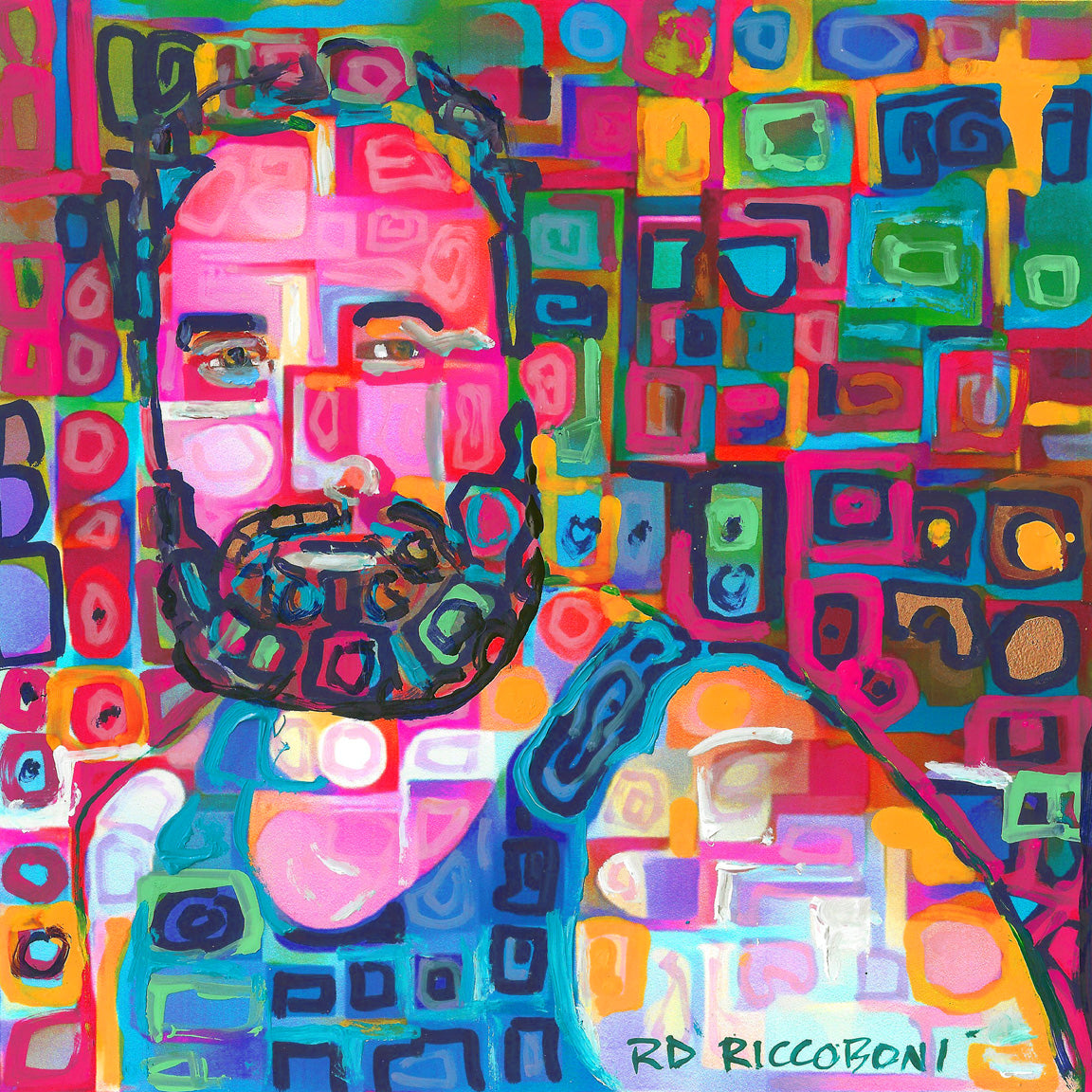 But First Let Me Paint A Selfie Contemporary Bear Style signed painting print