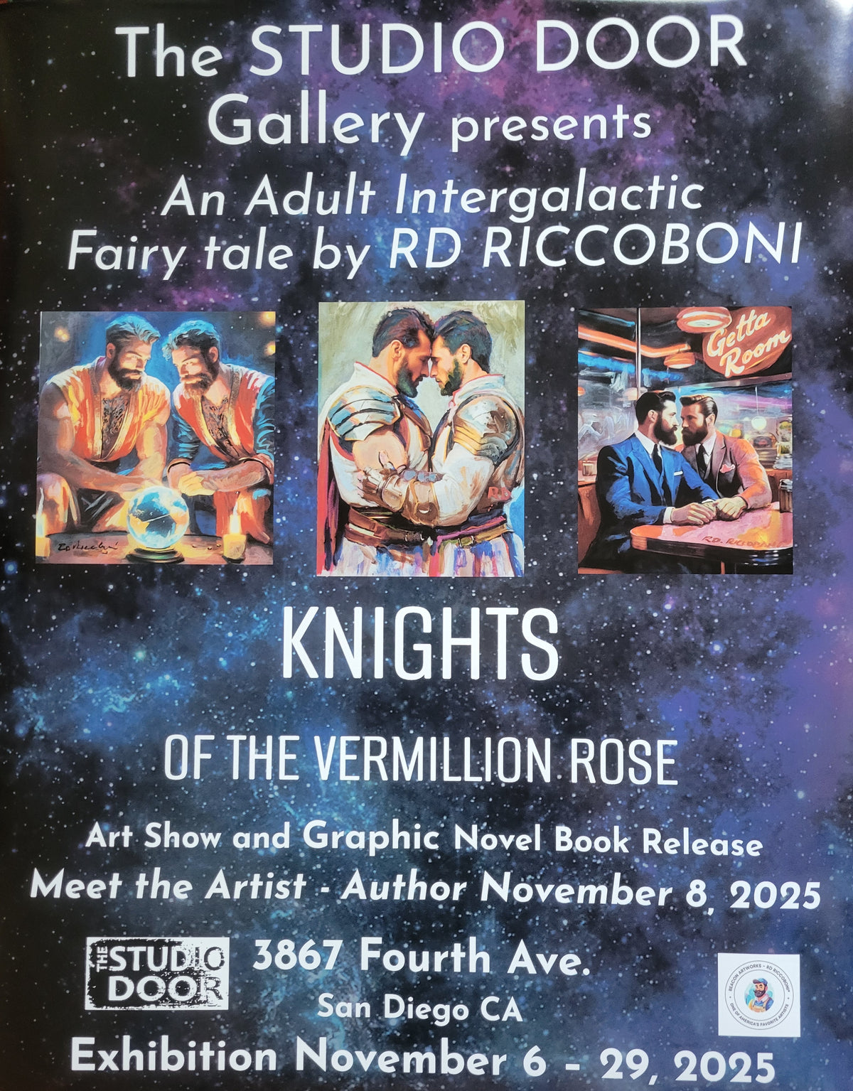 Afternoon Tea at Flamingo Ridge An Adult Science Fiction Fairy Tale. Hand embellished Giclee By Riccoboni