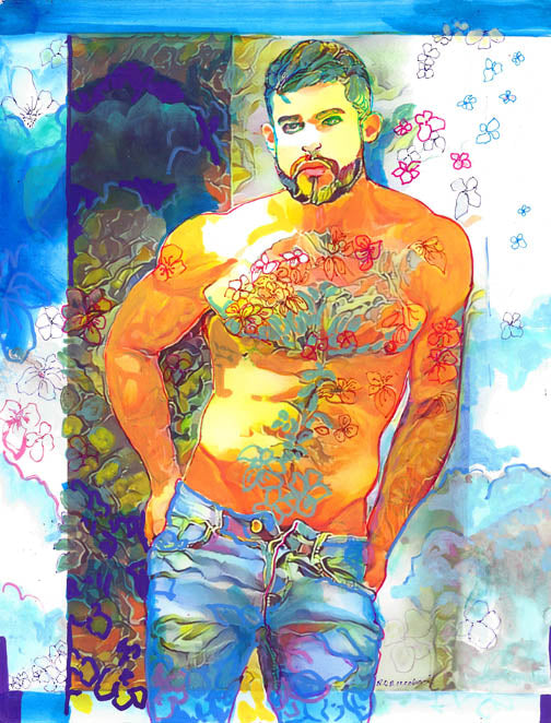 Morning Song – Flower Bear Style Signed Art Print by RD Riccoboni