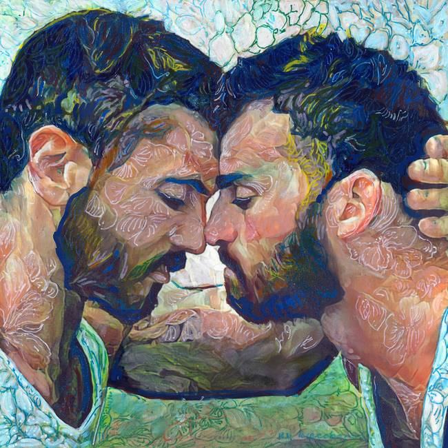When – Beefcake Flower Bear Couple | Signed Print by RD Riccoboni