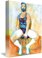 Load image into Gallery viewer, Baby Bear in Socks - Beefcake Painterly Style hand signed art painting print