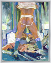 Load image into Gallery viewer, The Neighbor Seems Friendly - Beefcake Couple in the Painterly Style Original