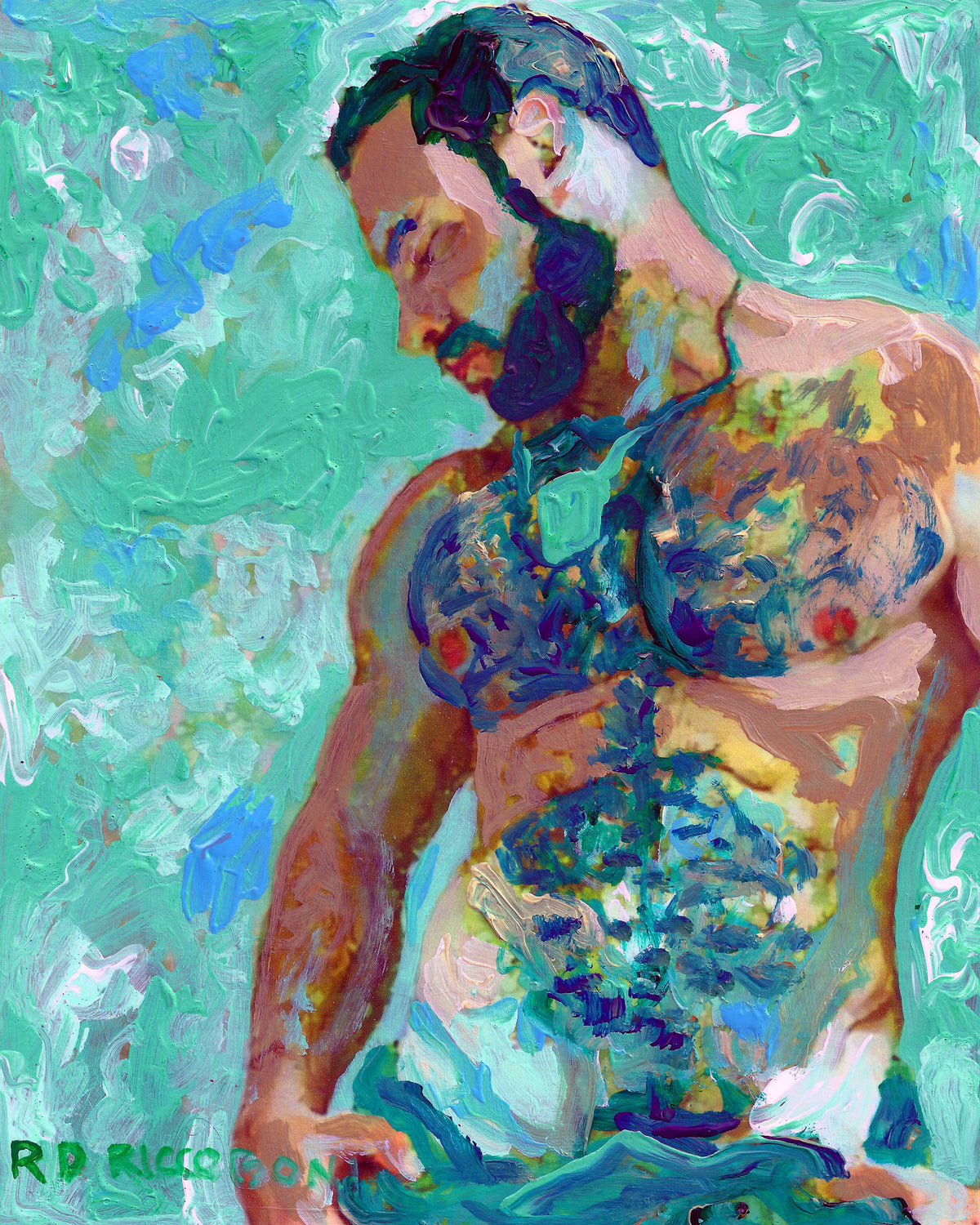 Jade - Beefcake Painterly Style signed painting print