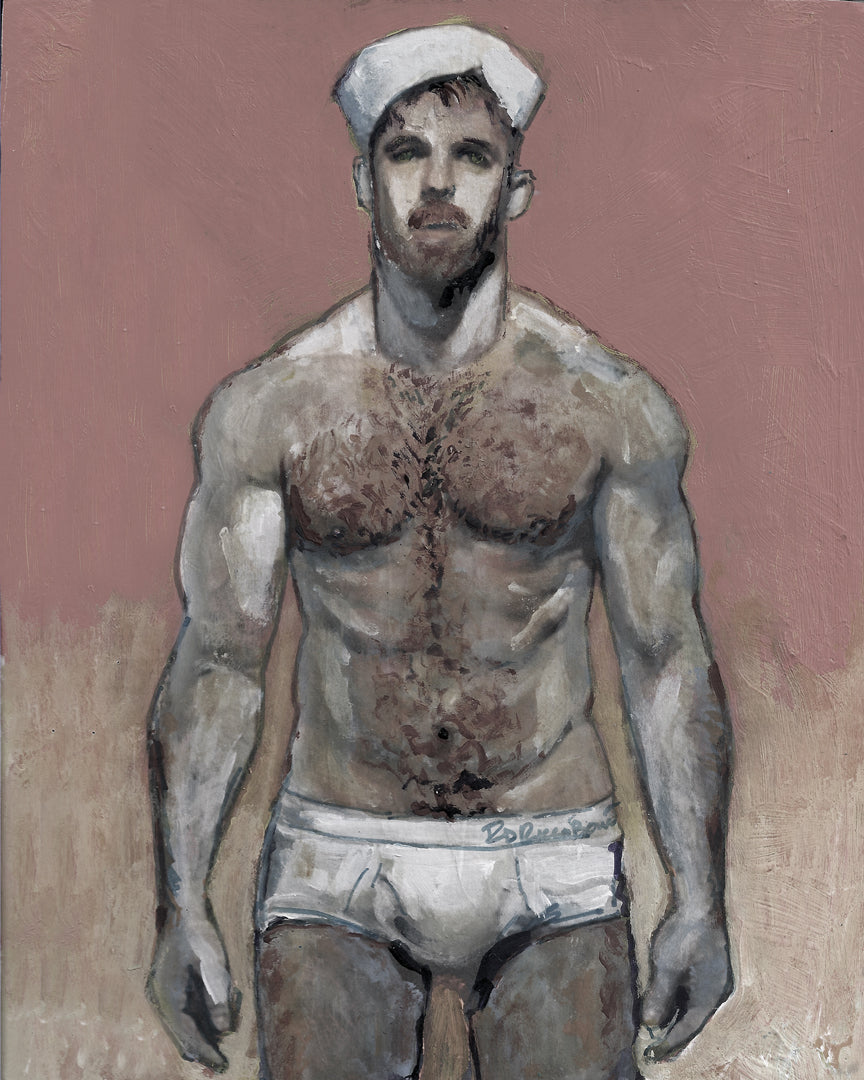 Mauve Sailor - Beefcake Style signed painting print