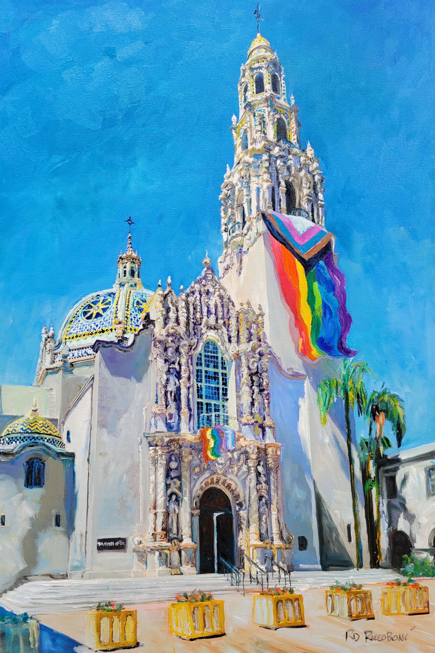 Progress Rising LGBTQ Pride in Balboa Park San Diego Painting by RD Ri