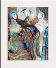 Load image into Gallery viewer, Plaid Kiss - They Kiss Every Time They Get A Robocall - Beefcake Bear Style signed painting print