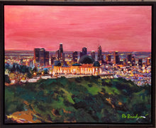 Load image into Gallery viewer, Sunrise Los Angeles California Griffith Park Cityscape Painting and hand signed art painting print