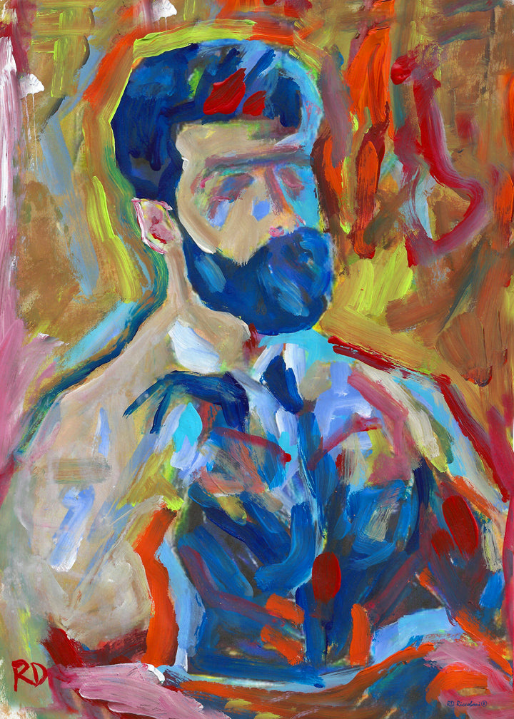 The Bear Naked Artist - Beefcake Painterly Style signed painting print