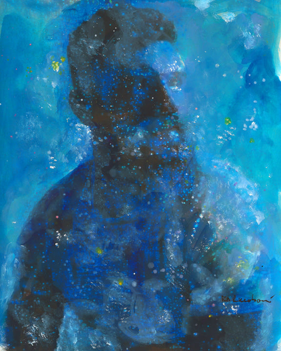 Celestial Man signed mythical style artist painting print