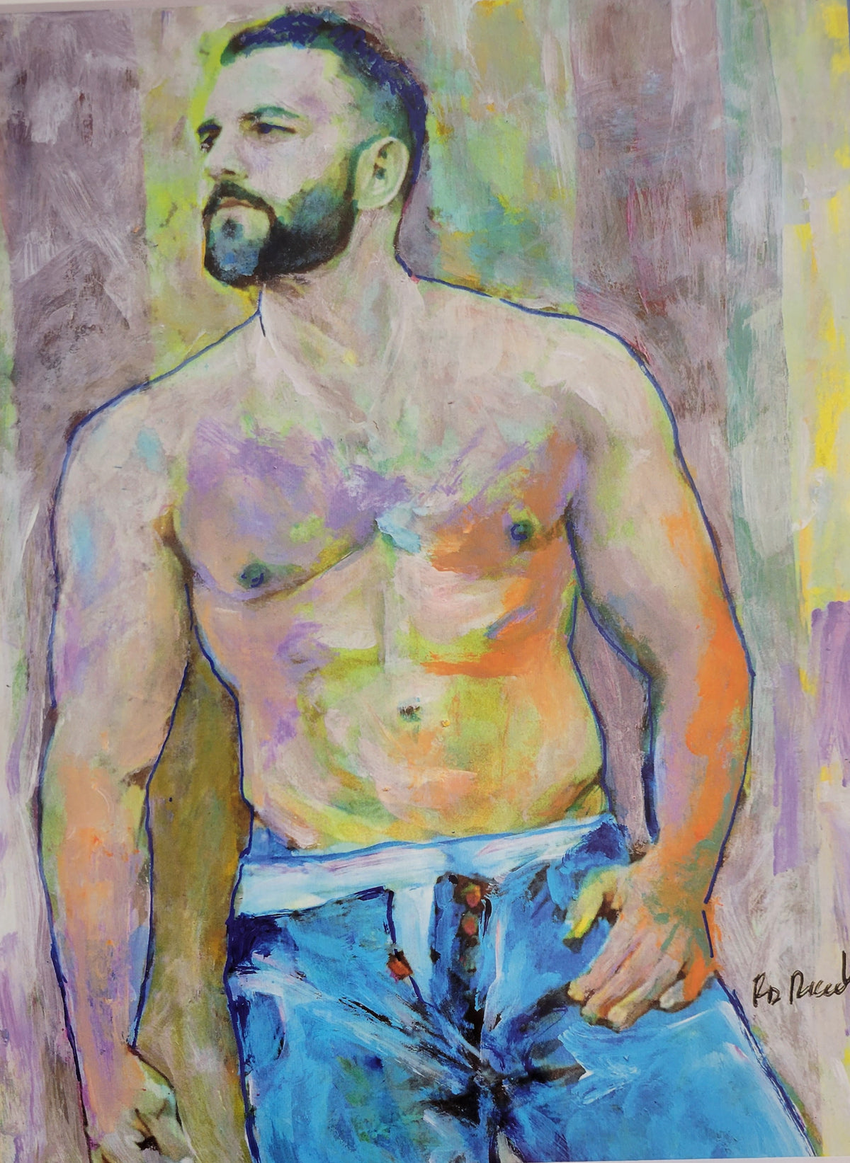 Solana Beach. Beefcake Style signed painting print