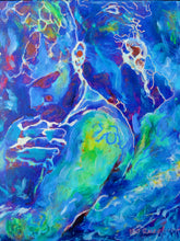 Load image into Gallery viewer, Aqua Men signed mythical style Mixed Media Original Painting