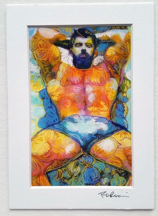 The Hunk – Flower Bear Mini Print | Signed by RD Riccoboni