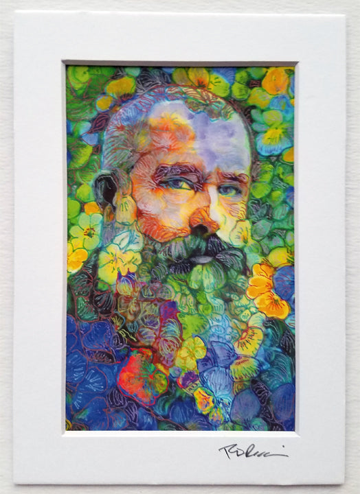 Papa Bear in the Garden – Flower Bear Mini Print | Signed by RD Riccoboni