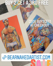 Load image into Gallery viewer, Flower Bear Spoons - Beefcake Bear Style signed painting print