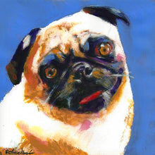 Load image into Gallery viewer, Pug Dog Blue Boy – Pet Portrait by RD Riccoboni