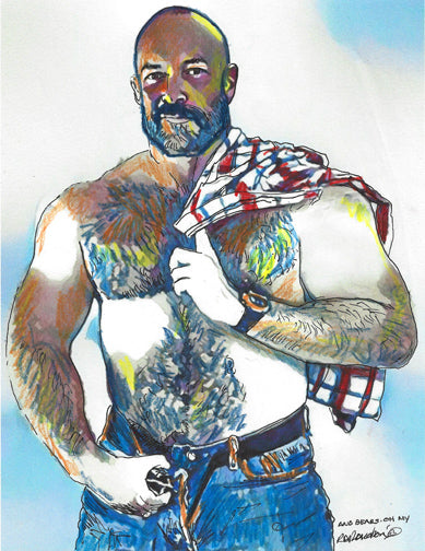 And Bears, Oh My! - Beefcake Style signed painting print