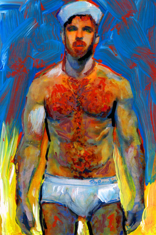 Blue Sailor – Beefcake Style Signed Print by RD Riccoboni
