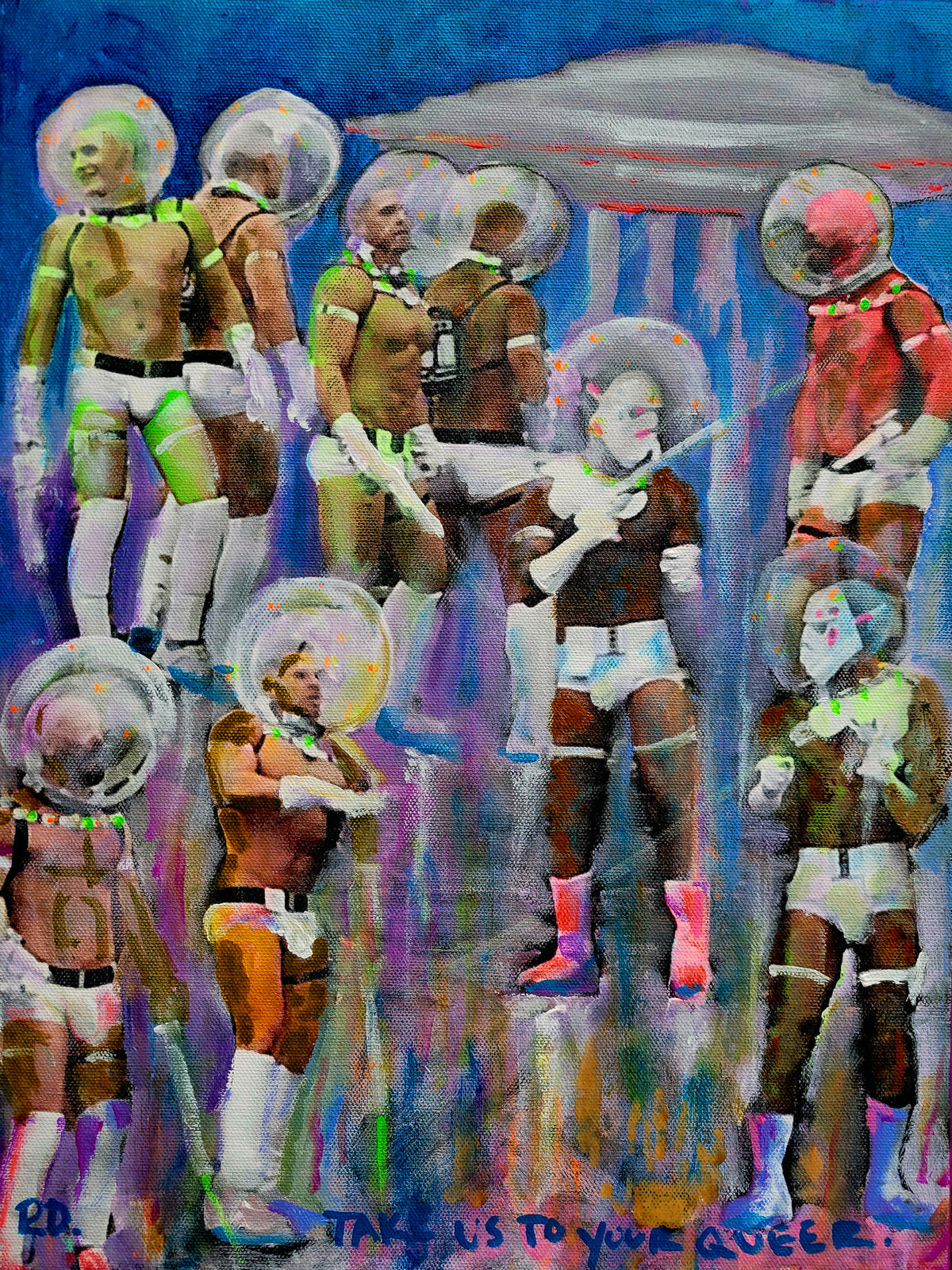 Take Us To Your Queer – Sci-Fi Beefcake Art Print by RD Riccoboni