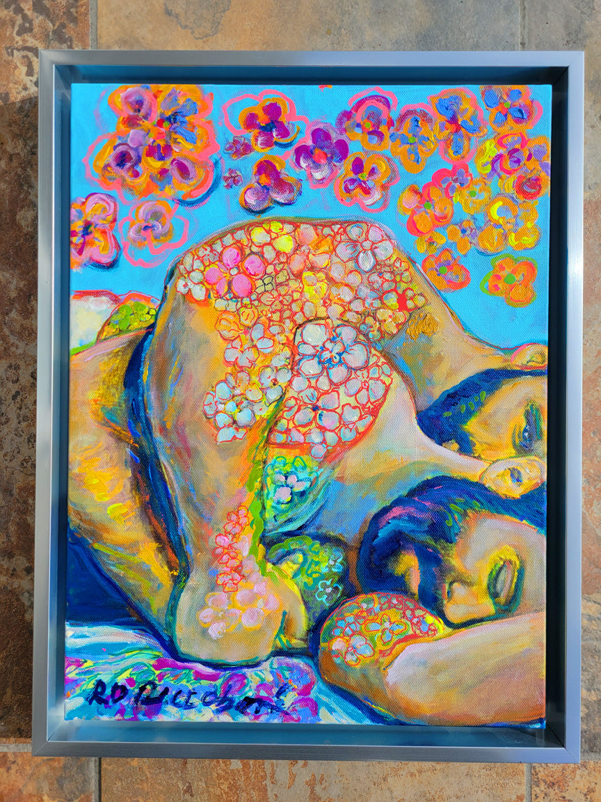Spoonful – Original Flower Bear Painting by RD Riccoboni