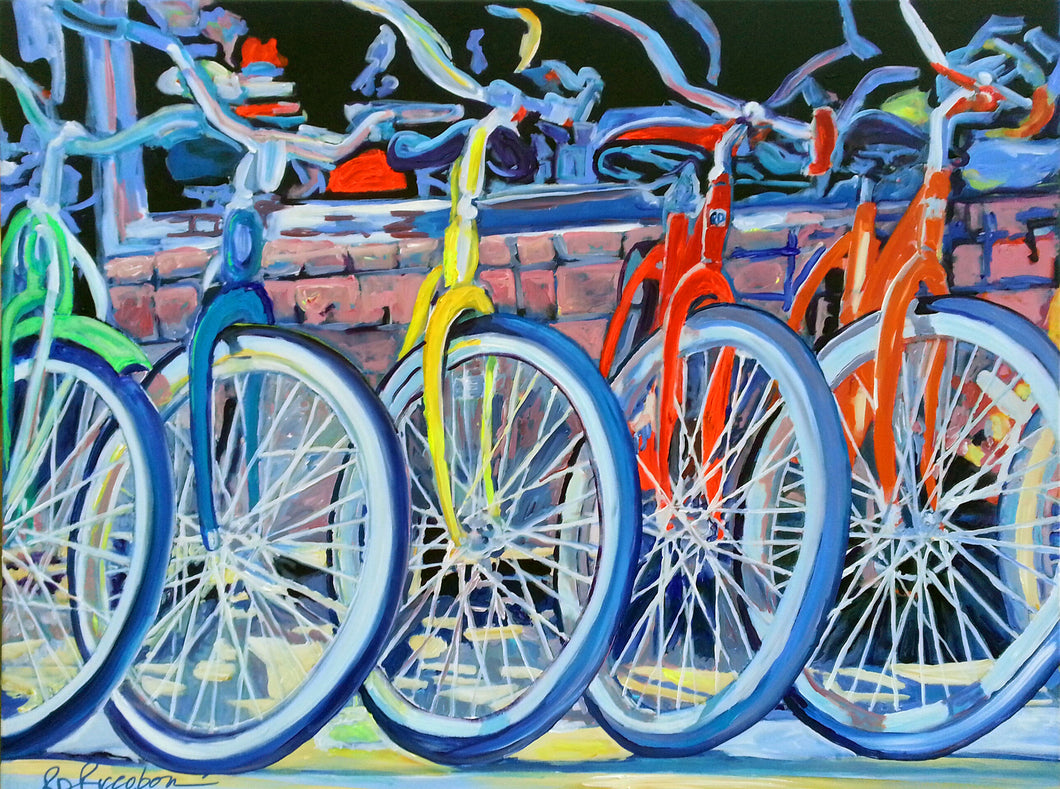 The Bicycle Shop by Riccoboni Giclee Painting on Unstretched Canvas