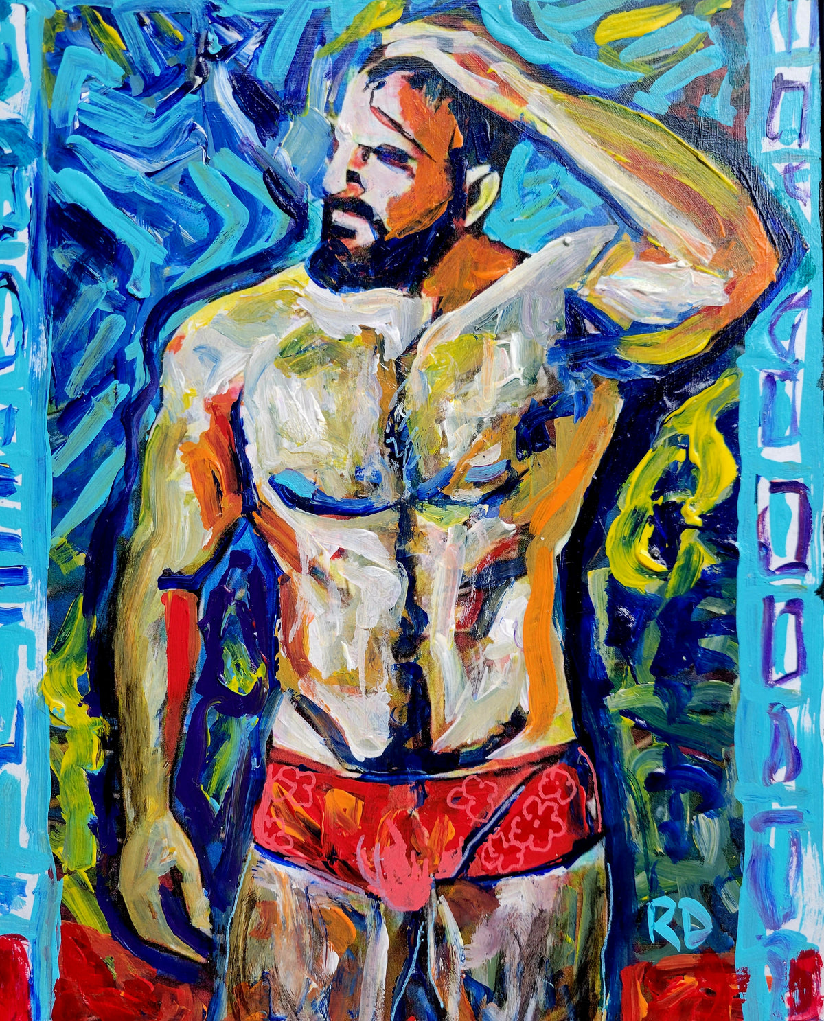 Laguna Beach Boy original painting by RD Riccoboni