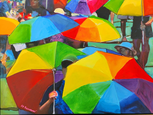 Rainbow Umbrellas at the Pride Parade – Balboa Park San Diego | Signed Art Print by RD Riccoboni