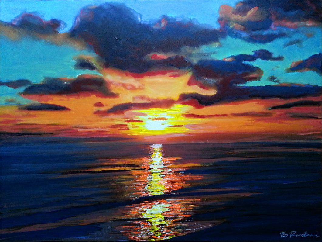 Sunset at Beacons Beach Giclee