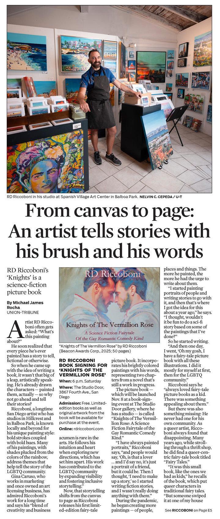 RD Riccoboni - San Diego Union-Tribune feature article about Knights of the Vermillion Rose