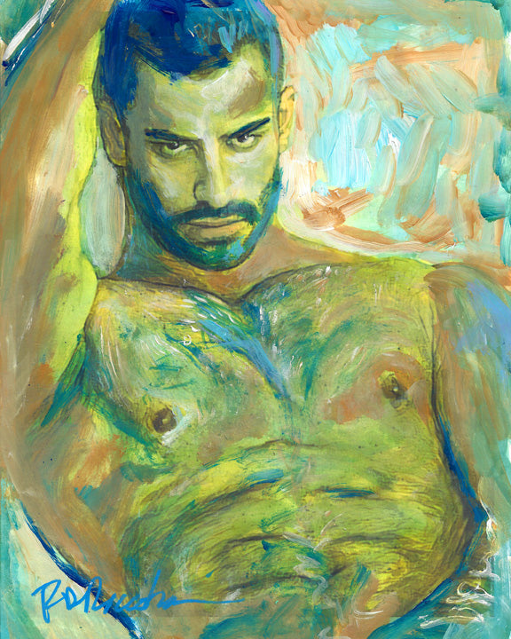 Mucho Caliente - Beefcake Painterly Style signed painting print