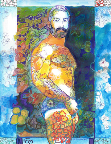 Night Song – Flower Bear Style Signed Art Print by RD Riccoboni