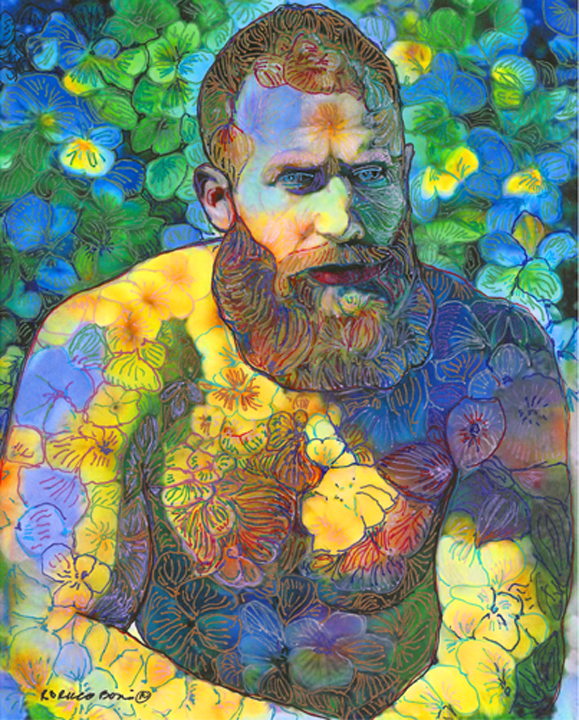 Fire Island Van Gogh - Flower Bear Style signed painting print