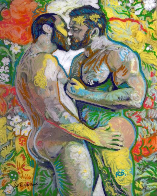 The Kiss – Signed Limited Edition | Flower Bear Print by RD Riccoboni