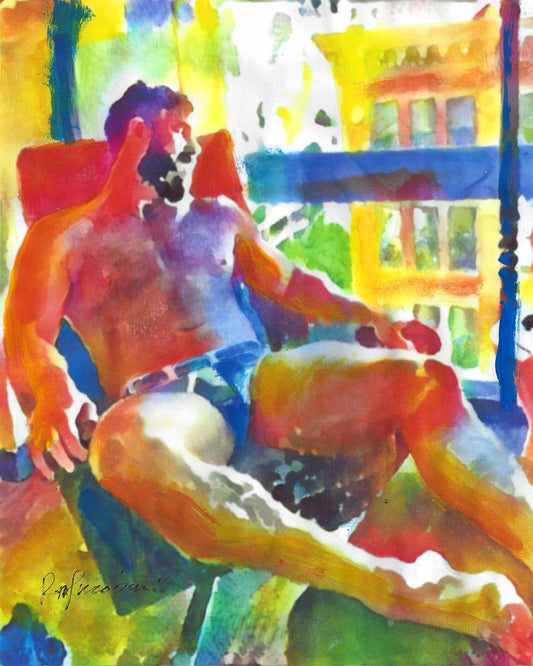 A Visit to Beartropolis – Beefcake Painterly Style Signed Print by RD Riccoboni