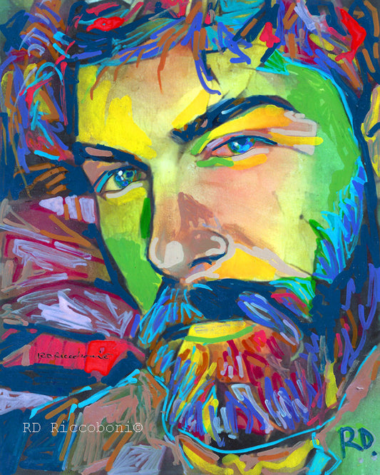 Bear Naked Artist, 'The Beast' signed artist painting print