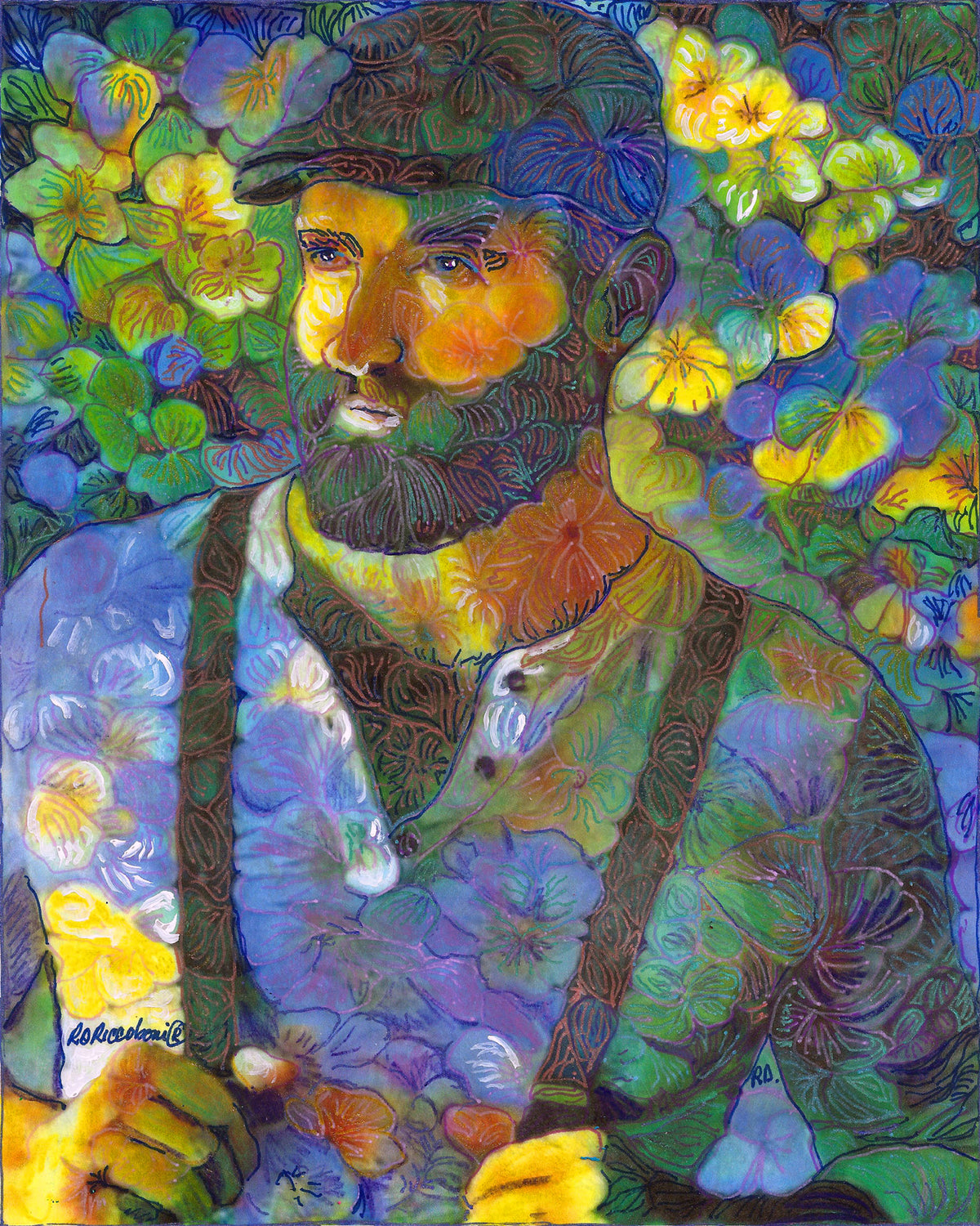 Guardian of the Garden – Flower Bear Portrait | Signed Art Print by RD Riccoboni