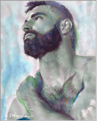 Silver Stud - Beefcake Style signed painting print