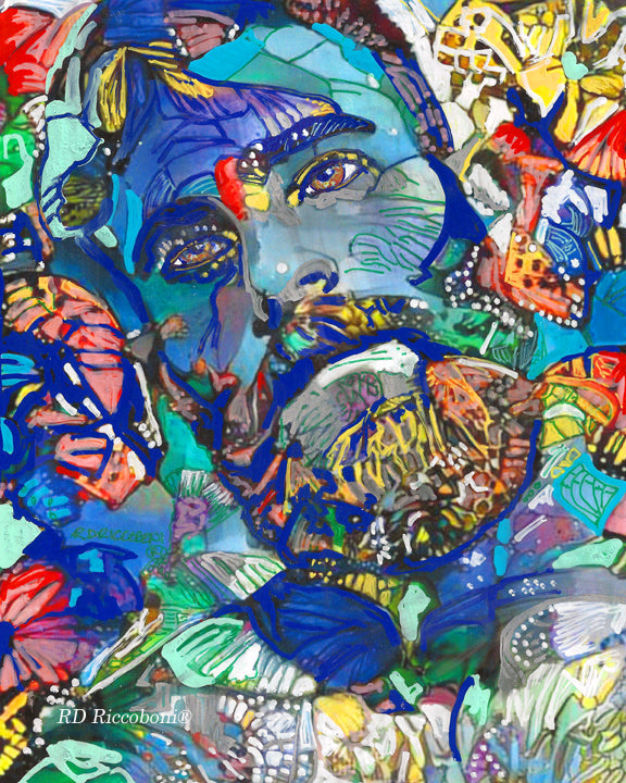 Butterfly Guy – Beefcake Flower Bear Style Signed Art Print by RD Riccoboni