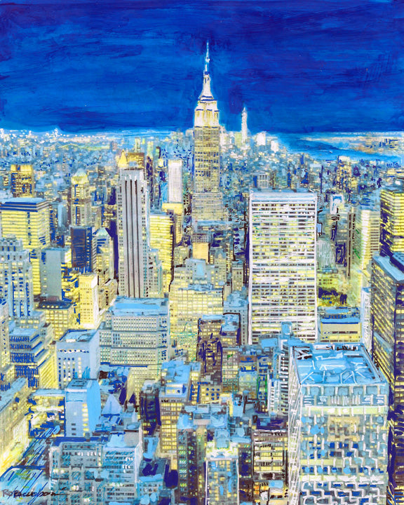 Metropolitan Blue - New York City - Cityscape Painting Art Print