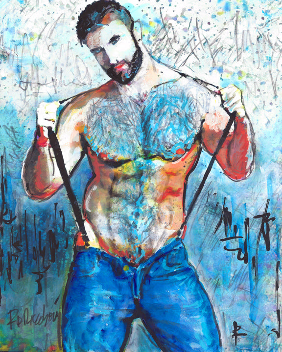Werewolf of Hillcrest - Beefcake Painterly Style signed painting print