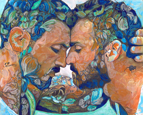 Now and When – Flower Bear Couple Signed Print by RD Riccoboni