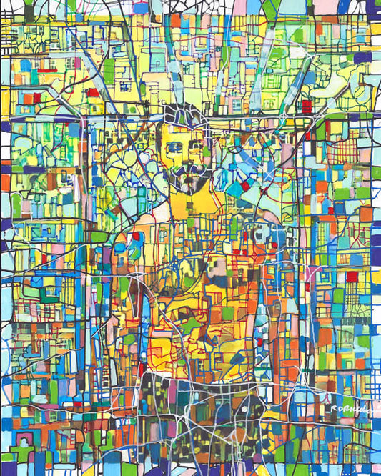 New Kid City – Beartropolis Fantasy Flyover Map | Signed Art Print by RD Riccoboni