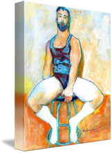 Load image into Gallery viewer, Baby Bear in Socks  - Beefcake Painterly Style hand signed art painting print
