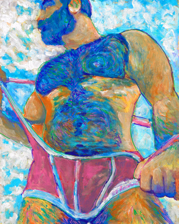 DO you Want to Dance?  - Beefcake Painterly Style signed painting print