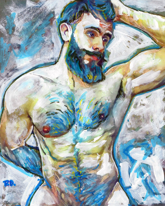 Arrival of The Electric Bill - AYFKM  - Beefcake Style Original Painting