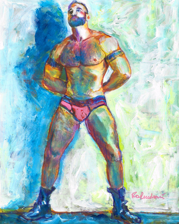 Mr. Pinky - Beefcake Style signed painting print