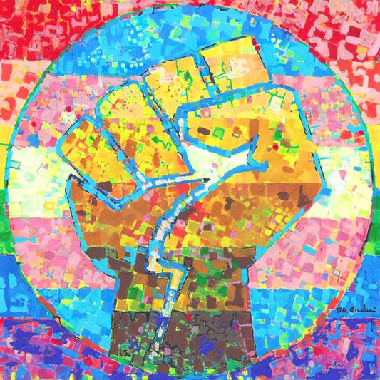 One House One World: Mosaic style art of Human Unity by artist RD Riccoboni