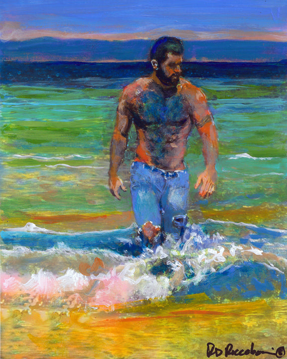 Fisher's Island - Beefcake Painterly Style signed painting print