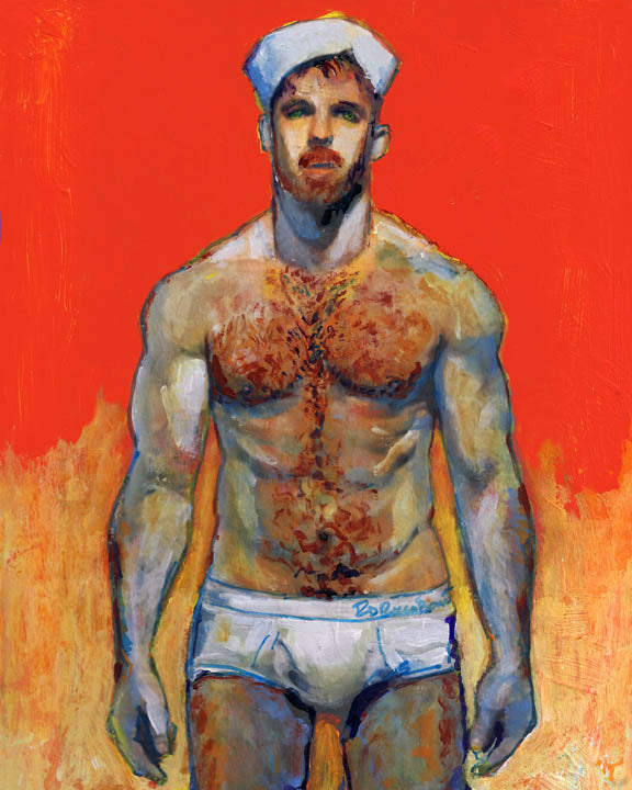Tangerine Sailor – Beefcake Style Signed Art Print