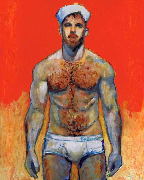 Tangerine Sailor - Beefcake  Bear Style signed Limited Edition painting print